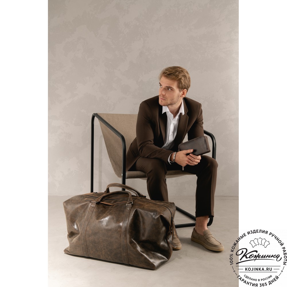 Кожаный клатч "Картер" (коричневая гладкая кожа) 